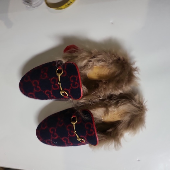 NWT GUCCI PRINCETON WOOL UPPER FUR LINING MULE - unisex US 9.5 length 10.5 - Picture 11 of 11